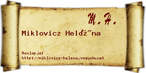 Miklovicz Heléna névjegykártya